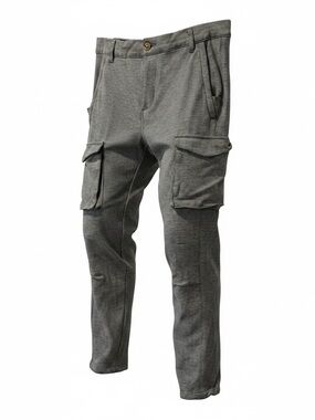 Jeaniology Men's expandable waist Gray Cargo Pants with Utility Pockets size med